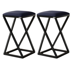 2 Banquetas Baixa para Cozinha Industrial:azul