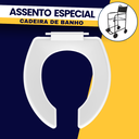 Ver imagem 2 de Assento Tampa Sanitário Especial para Cadeira de Banho sem Tampa Branco Durín
