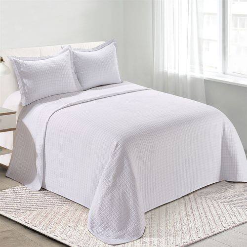Kit Colcha Queen Loft Camesa 3 Peças Branco