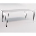 Ver imagem 4 de Conjunto De Mesa Clips De Ferro Preto Tampo Branco 135X75 6 Cadeiras Preta Assento Preto