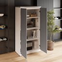 Ver imagem 7 de Armário Alto 160cm para Escritório 2 Portas com Chave Corporate F5 Cinza/Sagrado/Branco
