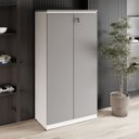 Ver imagem 1 de Armário Alto 160cm para Escritório 2 Portas com Chave Corporate F5 Cinza/Sagrado/Branco