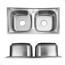 Ver imagem 5 de Kit Cuba Dupla Inox + Acessórios com Torneira Gourmet Misturador Monocomando Extensora Escovada