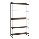 Ver imagem 2 de Kit Industrial Estante Guaecá 180x95 + Aparador Córdoba 100x95 3 Prateleiras Sala - Preto/imbuia
