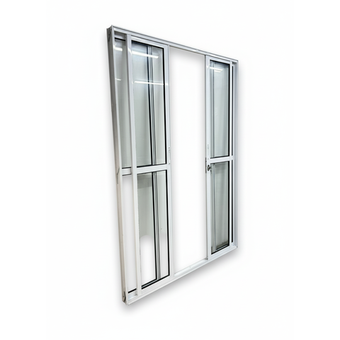 Porta Sacada 4 Folhas Aluminio Branco com Fechadura 2,10x1,50 Linha 25