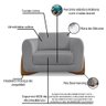 Kit Sofá 2 Lugares 180cm 2 Poltronas 120cm Marina para Sala: Cinza - 7