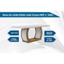 Ver imagem 2 de Sala de Jantar Completa Jade Tampo Madeirado C/ Vidro Curvo 180x90 e 6 Cadeiras Melissa Capuccino/