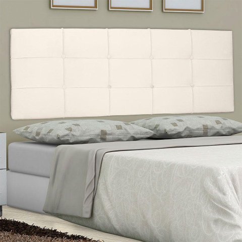 Cabeceira Painel Casal Lia Slim 140cm Suede Bege