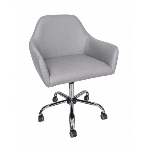 Poltrona Giratória Diamante Corino Base Cromada Regulagem de Altura Escritório Recepção Home Office