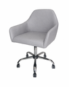 Ver imagem 3 de Poltrona Giratória Diamante Corino Base Cromada Regulagem de Altura Escritório Recepção Home Office