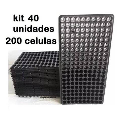 Kit 40 Bandeja Sementeira Para Produção De Mudas 200 Células