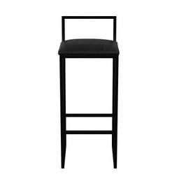 2 Banquetas Bistro Industrial Assento Estofado:preto - 3