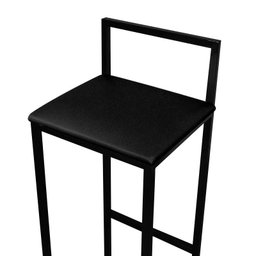 2 Banquetas Bistro Industrial Assento Estofado:preto - 5
