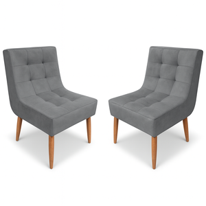 Kit Cadeira Trida Estofada em Suede – Pés Palito e Design Exclusivo