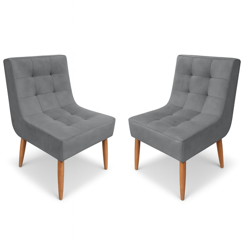 Kit Cadeira Trida Estofada em Suede – Pés Palito e Design Exclusivo