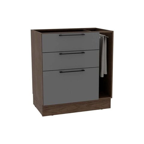 Balcão de Cozinha Amsterdam Ph 3139 C/ 3 Gavetas 1 Toalheiro e Divisor de Talheres S/ Tampo 80cm