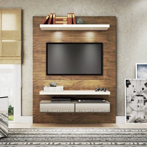 Painel para Tv até 55 Polegadas 2 Gavetas Espelhadas e Led Tb106e Dalla Costa