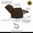 Ver imagem 5 de Poltrona do Papai Reclinável Sala de Cinema Barcelona Glider Manual Giratória Veludo Marrom
