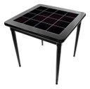 Ver imagem 1 de Mesa de Jantar Quadrada 80x80cm Tampo Naval 40mm 4 Lugares Cozinha Sala - Azulejo Preto - Preta