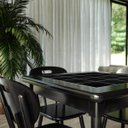Ver imagem 7 de Mesa de Jantar Quadrada 80x80cm Tampo Naval 40mm 4 Lugares Cozinha Sala - Azulejo Preto - Preta