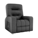 Ver imagem 3 de Poltrona Reclinável Mx-7 Azera Suede Cinza com Encosto Acolchoado Loja Sheep
