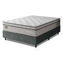Ver imagem 1 de Cama Box com Colchão Casal Minotauro Ortopédico Euro Pillow Tecido Jacquard Cinza Branco