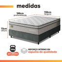 Ver imagem 3 de Cama Box com Colchão Casal Minotauro Ortopédico Euro Pillow Tecido Jacquard Cinza Branco