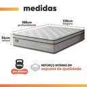 Ver imagem 5 de Cama Box com Colchão Casal Minotauro Ortopédico Euro Pillow Tecido Jacquard Cinza Branco