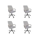 Ver imagem 1 de Kit 4 Cadeiras de Escritório Esteirinha Mesh Ergonômica Giratória Branco