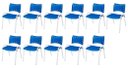 Ver imagem 2 de Cadeira Iso Base Branco Escola, Escritório Azul Kit 11 Un