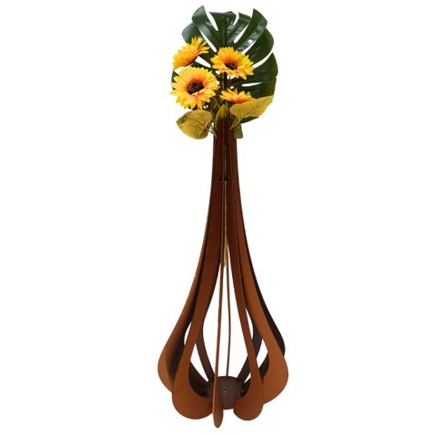 Vaso de Chão Decorativo Grande Mdf Ibiza:marrom/90x42cm