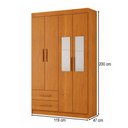 Ver imagem 4 de Guarda-Roupa Infantil Lisboa 4 Portas 2 Gavetas com Espelho Cinamomo - Panorama Móveis