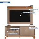 Ver imagem 4 de Rack com Painel para TV até 55 Polegadas Ripado 169,9CMX150CM Mondrian Marrom