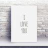 Placa MDF frase eu amo você p&b - 1