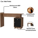 Ver imagem 4 de Mesa Escrivaninha 1 Porta 1 Gaveta B33 122 Cm Mell Preto Novam