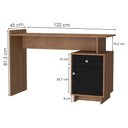 Ver imagem 3 de Mesa Escrivaninha 1 Porta 1 Gaveta B33 122 Cm Mell Preto Novam