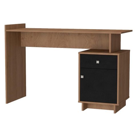Mesa Escrivaninha 1 Porta 1 Gaveta B33 122 Cm Mell Preto Novam
