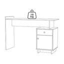 Ver imagem 6 de Mesa Escrivaninha 1 Porta 1 Gaveta B33 122 Cm Mell Preto Novam