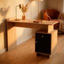 Ver imagem 7 de Mesa Escrivaninha 1 Porta 1 Gaveta B33 122 Cm Mell Preto Novam
