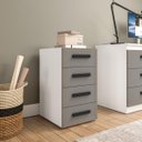 Ver imagem 1 de Gaveteiro Valência para Escritório 4 Gavetas 40x71cm Cinza/Branco 250692