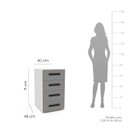 Ver imagem 3 de Gaveteiro Valência para Escritório 4 Gavetas 40x71cm Cinza/Branco 250692