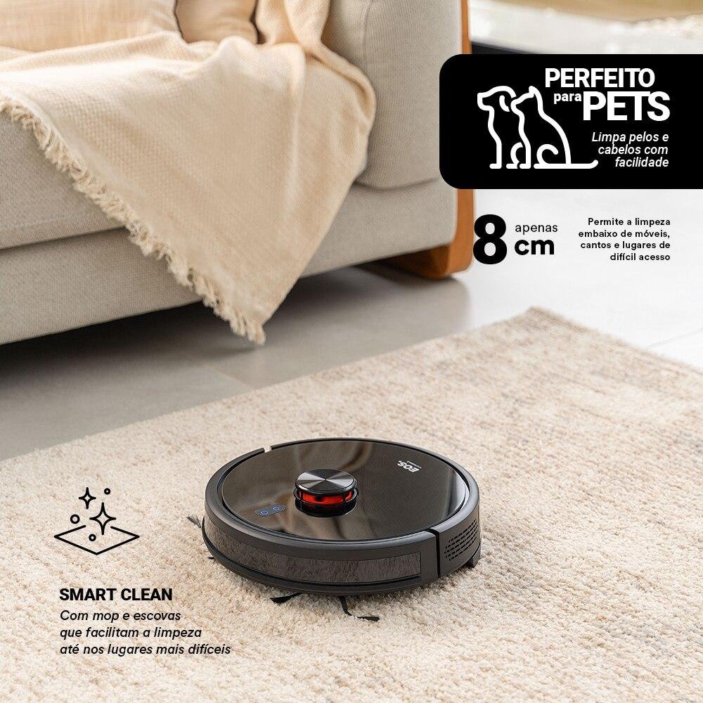 Robô Aspirador de Pó Inteligente Eos Smart Self Clean Laser Map com Controle por Alexa e Google - 4