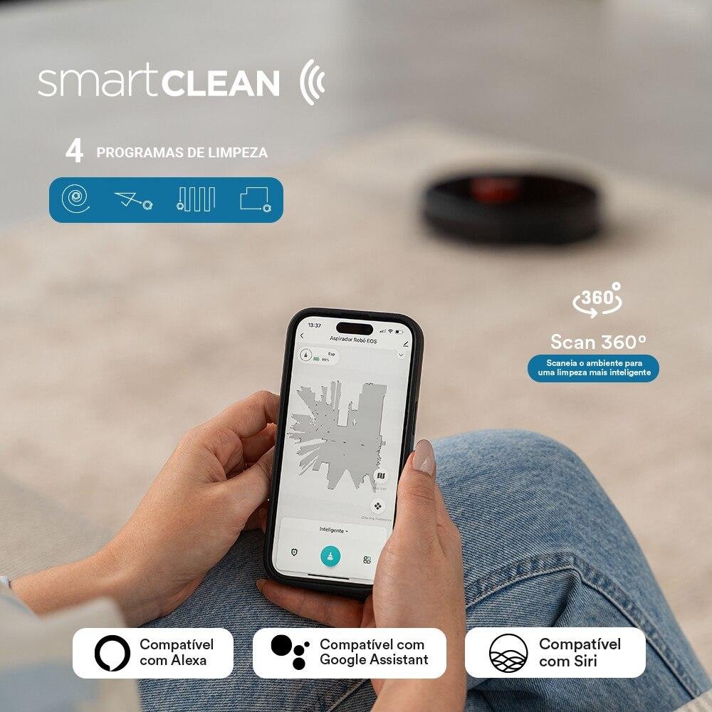 Robô Aspirador de Pó Inteligente Eos Smart Self Clean Laser Map com Controle por Alexa e Google - 7