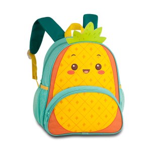 MOCHILA ESCOLAR INFANTIL FEMININA FRUTINHA MORANGO E ABACAXI: Amarelo