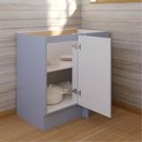 Ver imagem 6 de Balcão Canto Reto Planejado 1 Porta sem Tampo Marselha CabeCasa MadeiraOriginals Azul/Sereno
