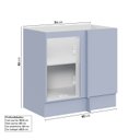 Ver imagem 3 de Balcão Canto Reto Planejado 1 Porta sem Tampo Marselha CabeCasa MadeiraOriginals Azul/Sereno
