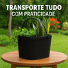 Cesto Organizador Juta com Alças Rattan de Plástico Resistente Capacidade 5,6 Litros:preto - 2