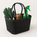 Ver imagem 1 de Cesto Organizador Juta com Alças Rattan de Plástico Resistente Capacidade 5,6 Litros:preto