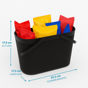 Ver imagem 4 de Cesto Organizador Juta com Alças Rattan de Plástico Resistente Capacidade 5,6 Litros:preto