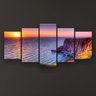 Quadro Falésias De Moher Ao Pôr Do Sol 129x61 5 Peças - 2